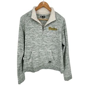 Green Bay Packers Women's Quarter Zip Pullover Green Sherpa Lined - Size XL